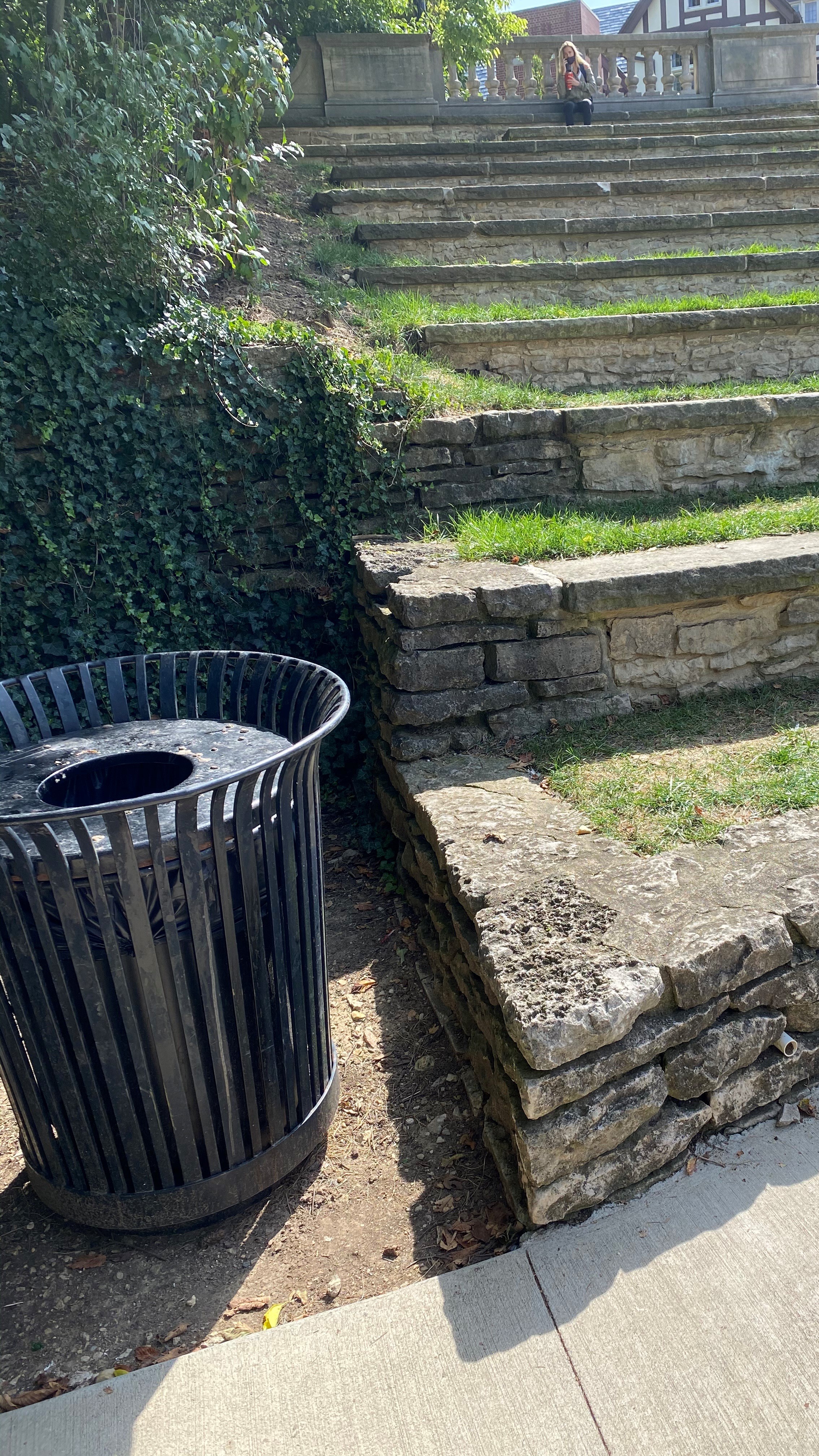 trashcan in outdoor area