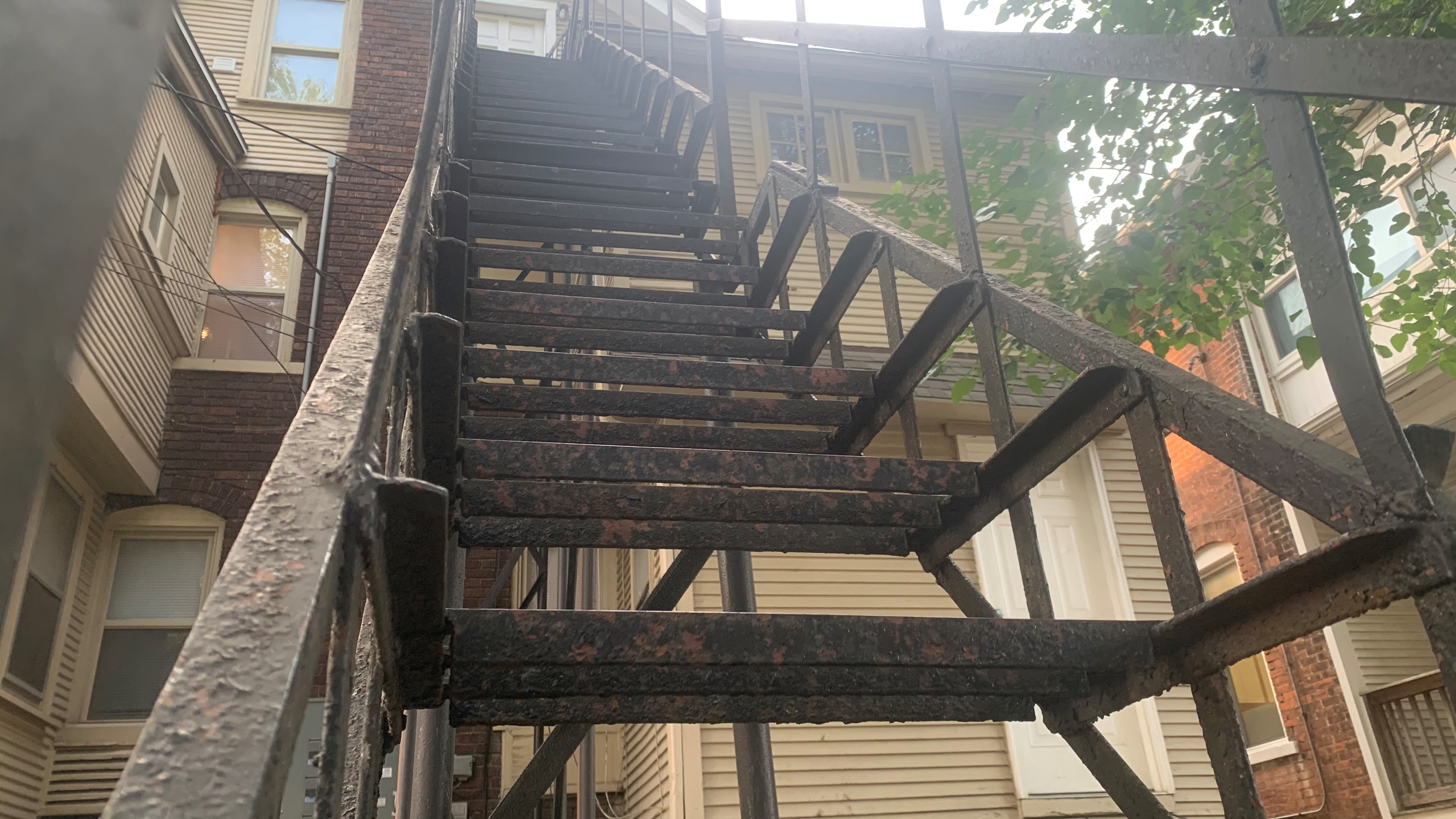 Metal outdoor staircase