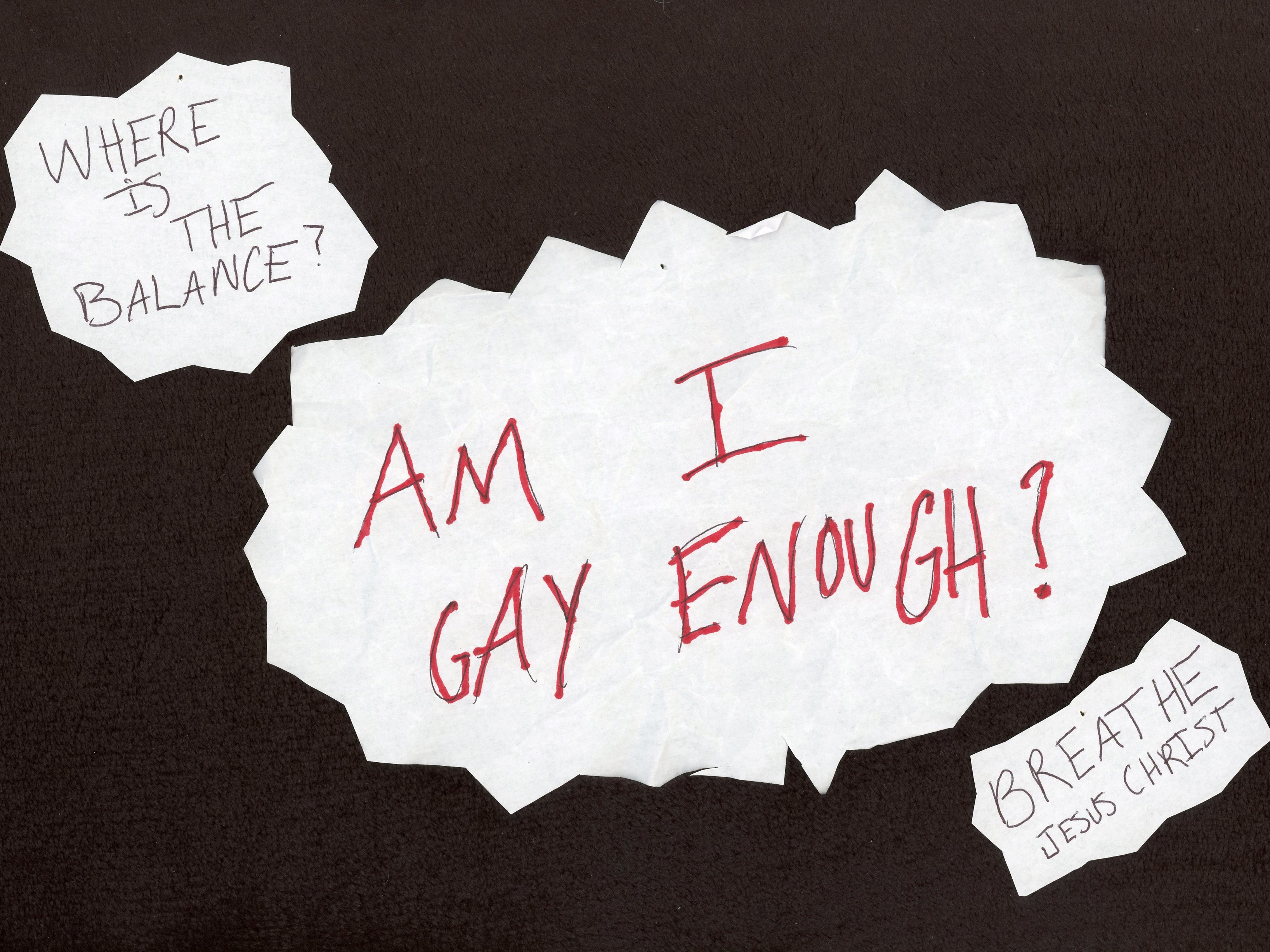 "AM I GAY ENOUGH?"