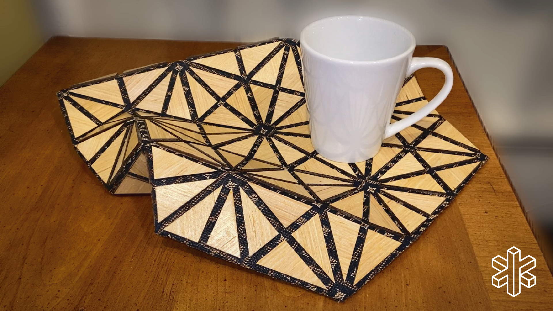 foldable tivet with geometric patterns