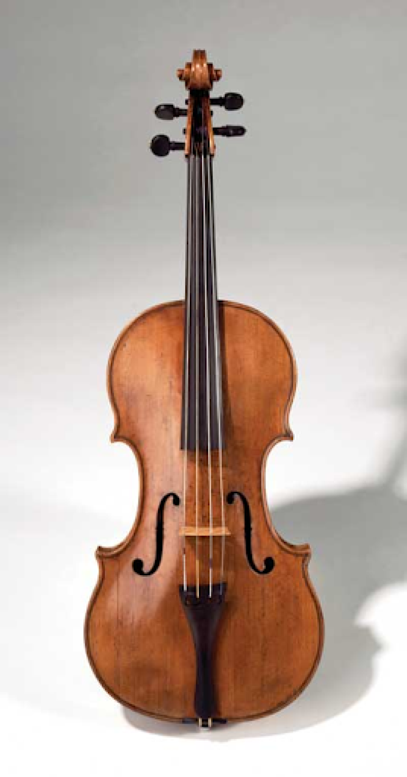 A brown wooden viola