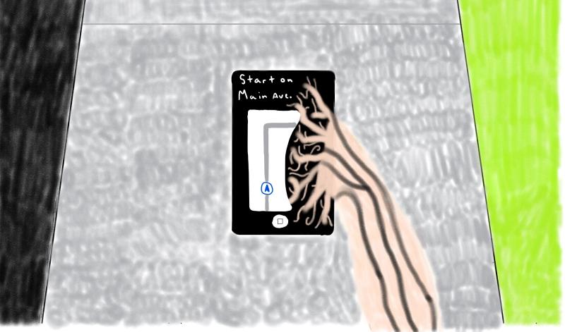 hand holding a phone