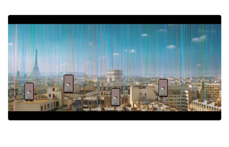 cityscape with phones