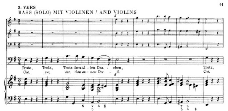 Sheet music depicting verse 3 of "Jesu, meine Freude"