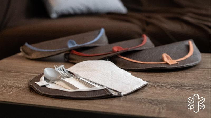 Pouches containing silverware