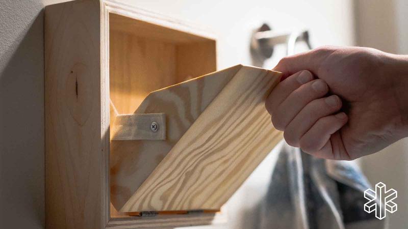 wooden box with pull-out tray