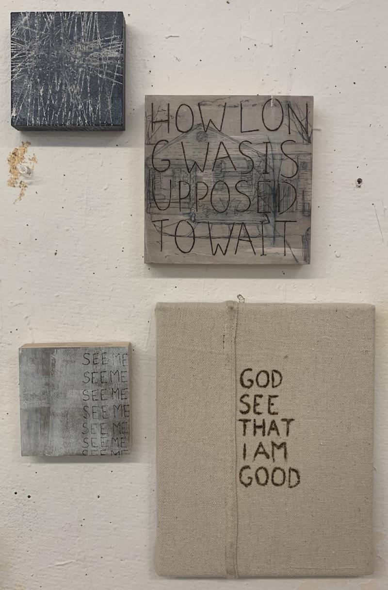 Burks  - Untitled (Prayers #1-4),mixed media, 2019