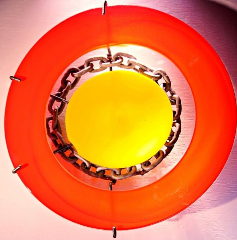 glass and metal sculpture by Doug Moreland