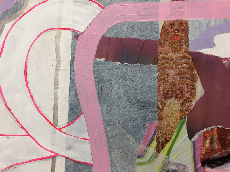 close up detail photo of Blair Bagnoli's Olympia" painting 