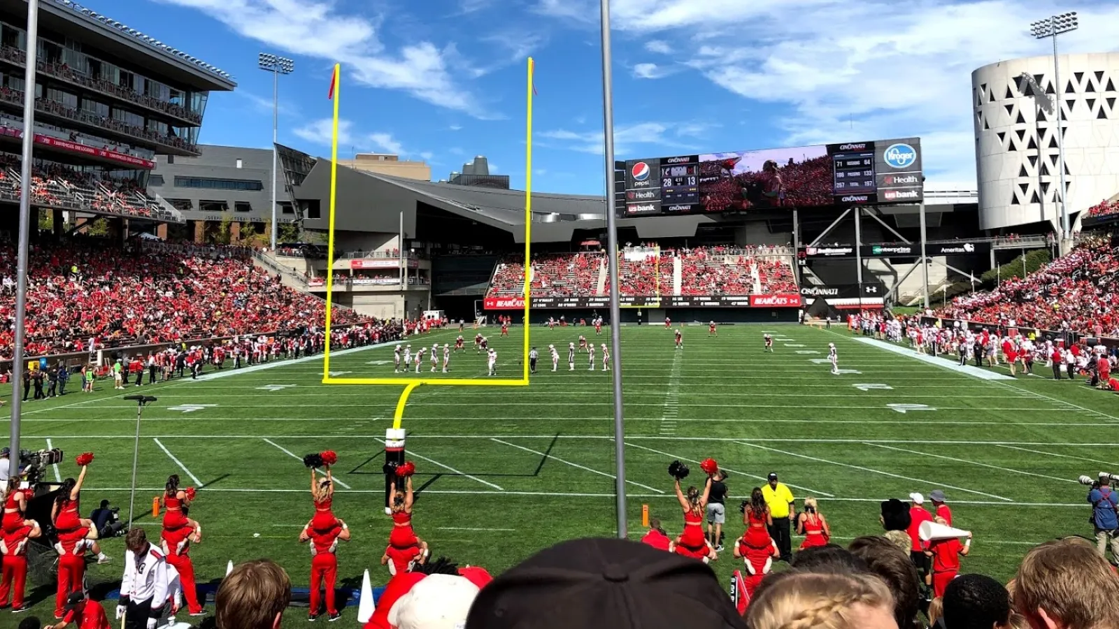 college football field on game day 