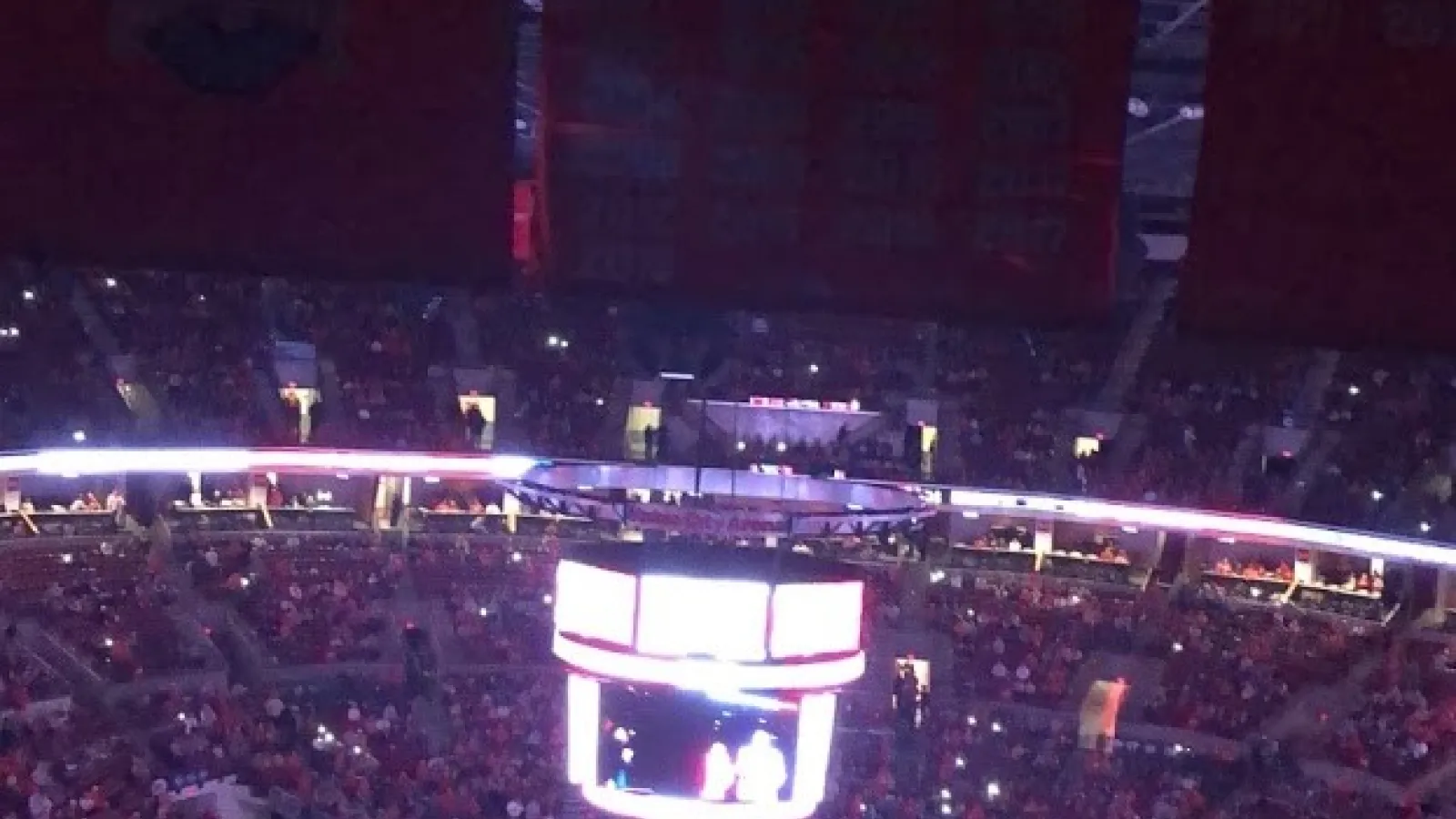 college basketball arena on gameday 