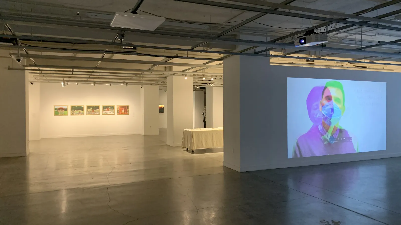 A view of the Bachelor of Fine Arts Art exhibition at Urban Arts Space