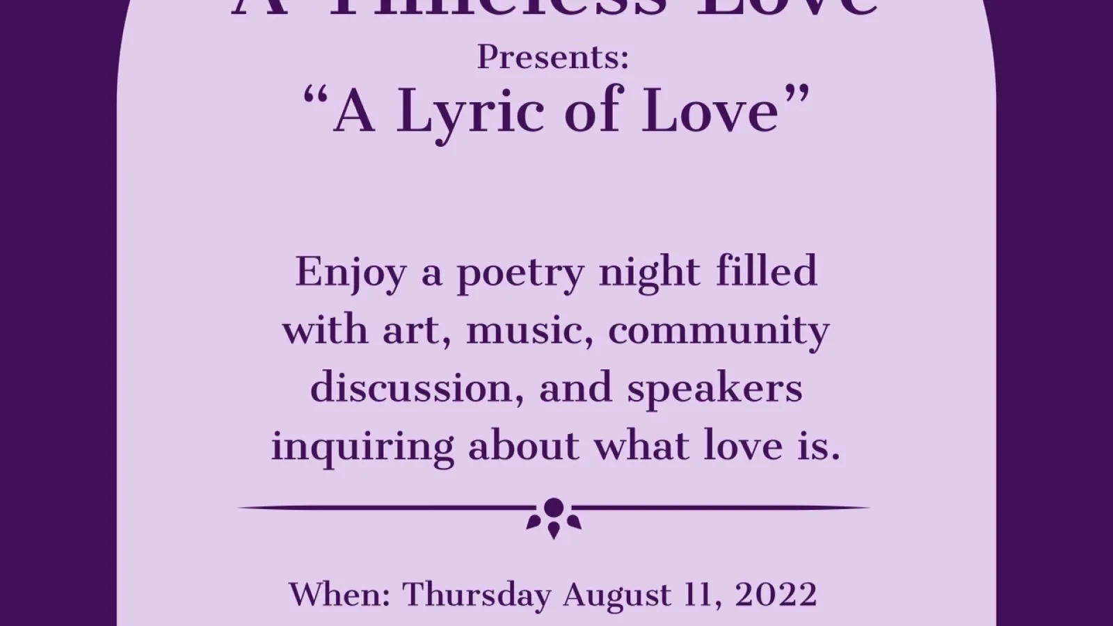 Image flyer for a lyric of love 