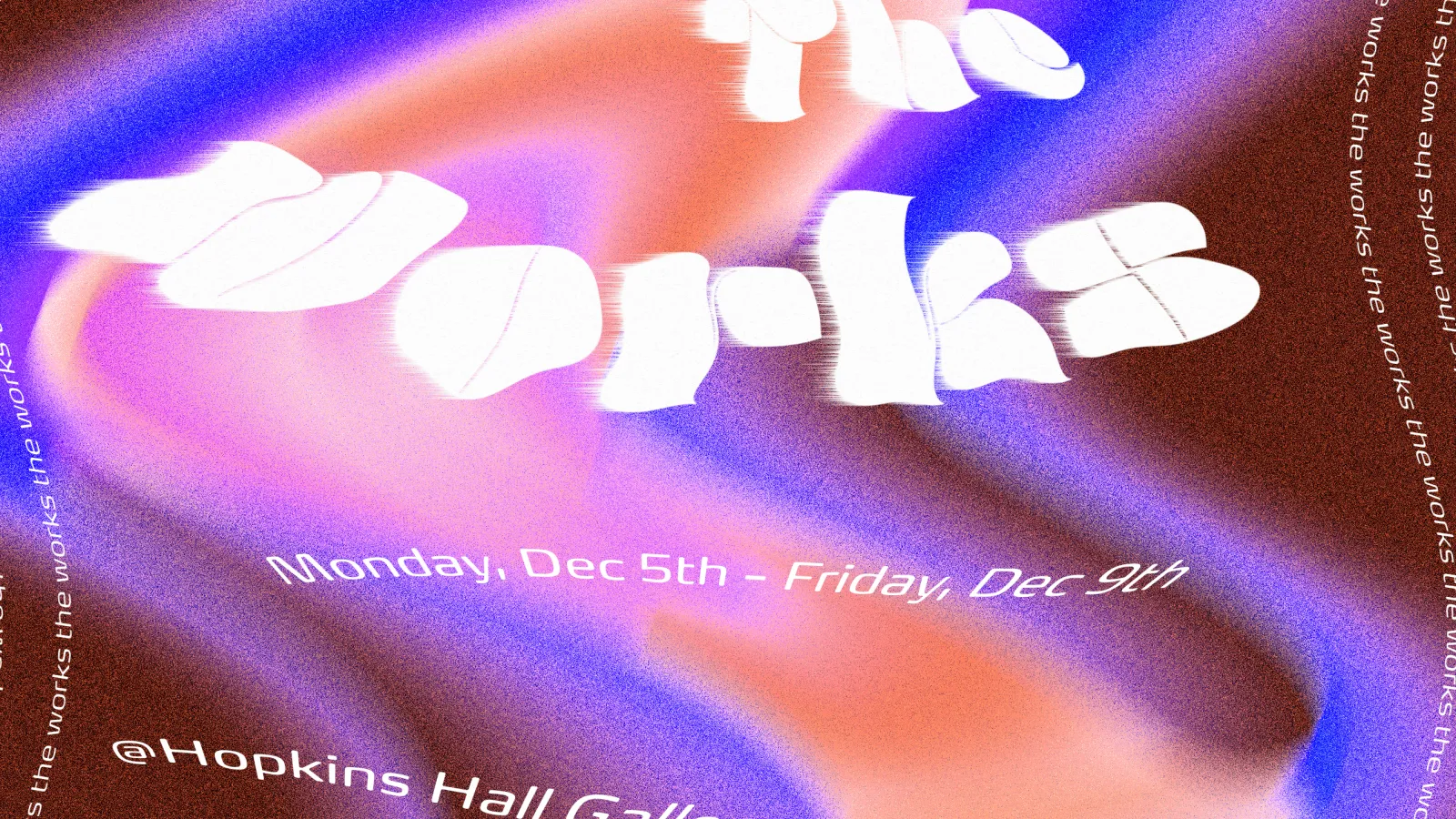 Colorful and distorted image spelling out The Works