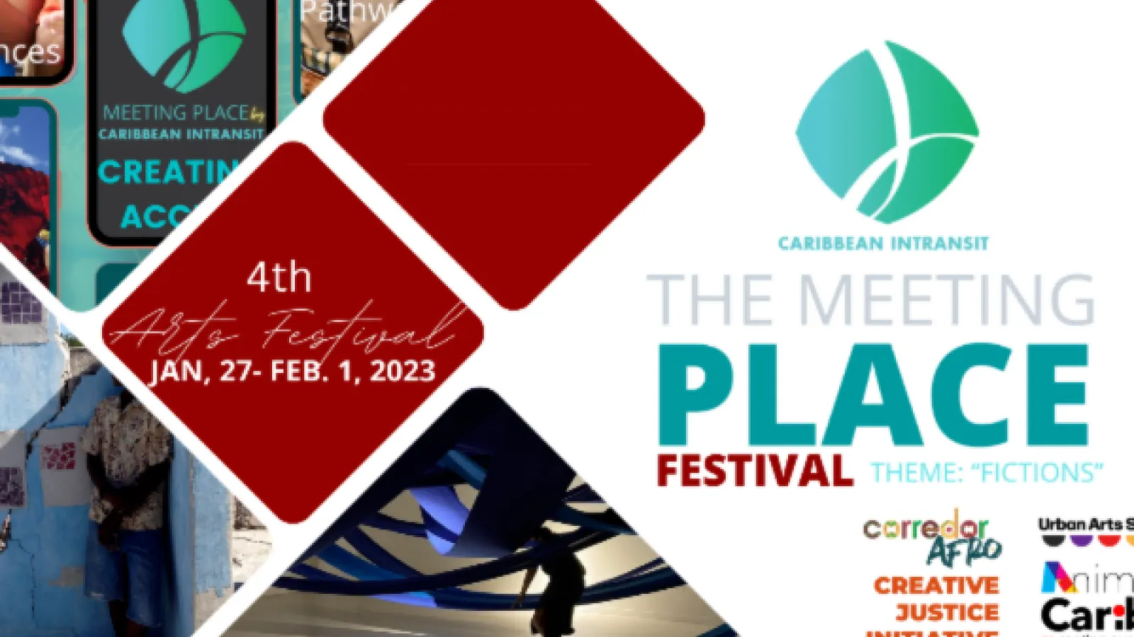 Logo for Caribbean InTransit's The Meeting Place Festival - Theme: Fictions