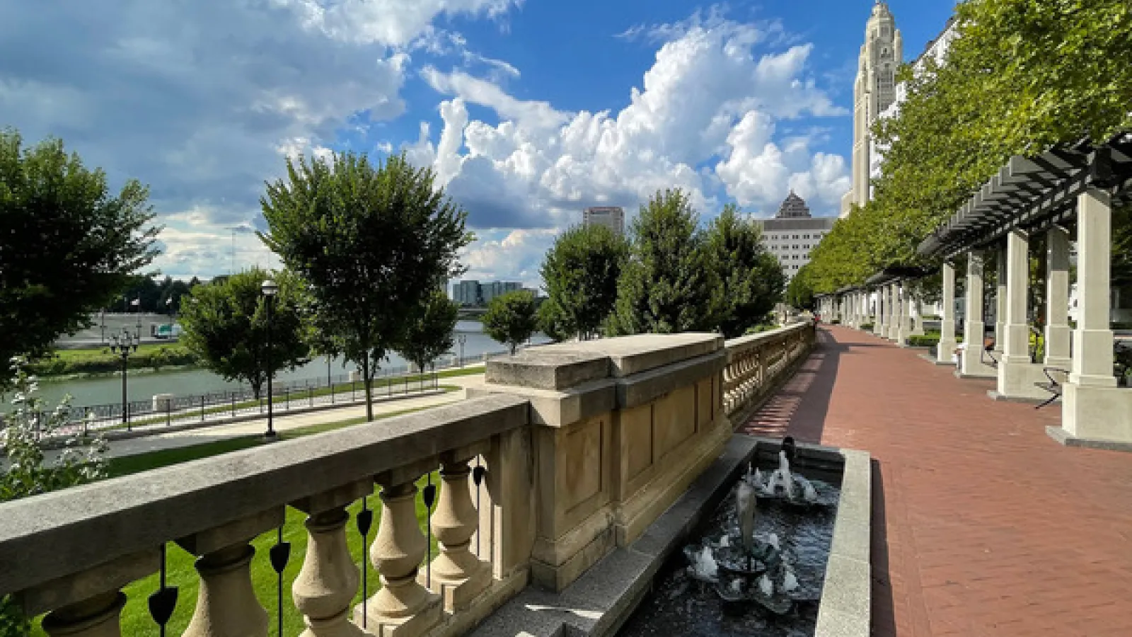 Photo of downtown Columbus Scioto Mile