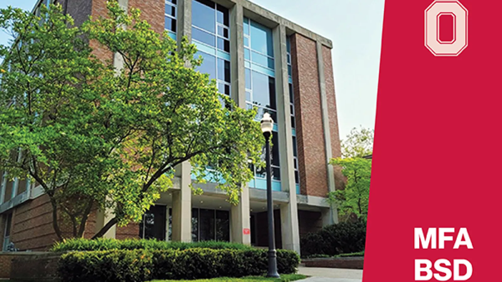 Ohio State MFA BSD program with a photo of Hopkins Hall beside it