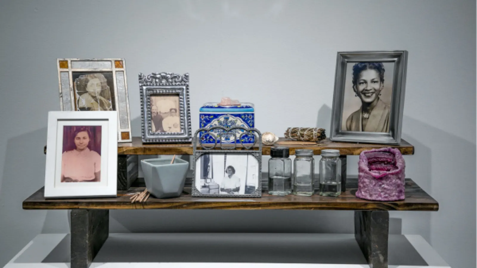 Altar with photographs and candles