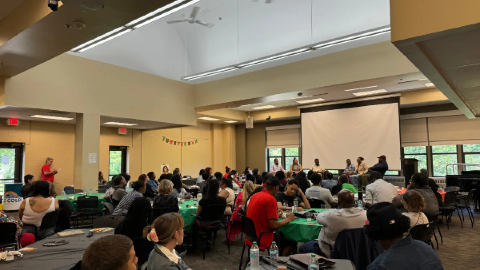 Roomful of people at the Juneteenth panel