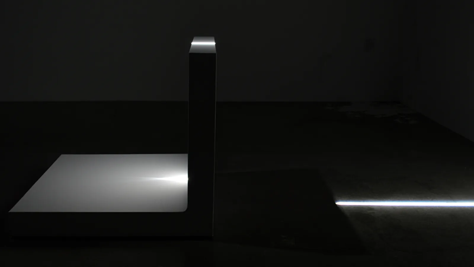 Jonathan Capps, Untitled, Mixed Media (wood, paint, light), Variable Length x 48” W x 43” H, 2015.