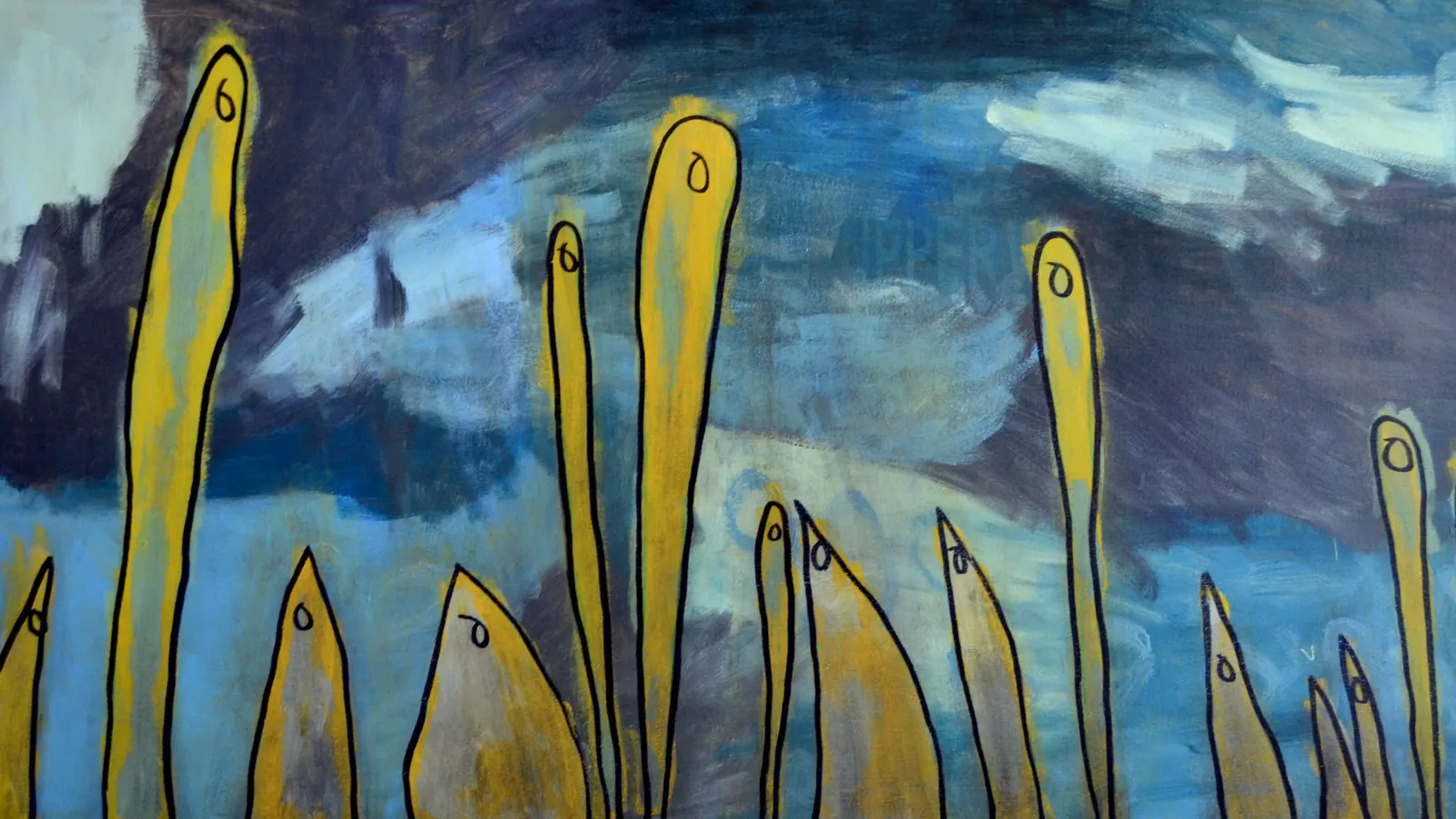 Charles Porter: "Clouded Chorus," acrylic paint and marker. Image from Open Door Art Studio. 