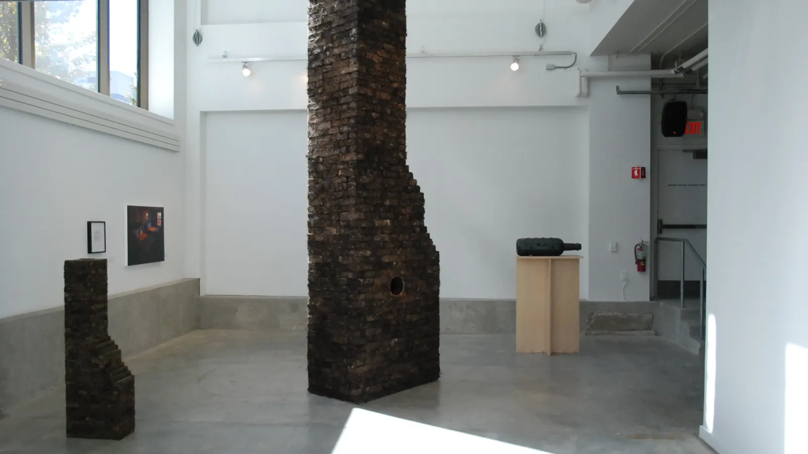 Malcolm Cochran: "Child's Chimney," 1992 (left); "Ohio Chimney," 1993 (center);  "Model for 'Private Passage," 2003 (right)