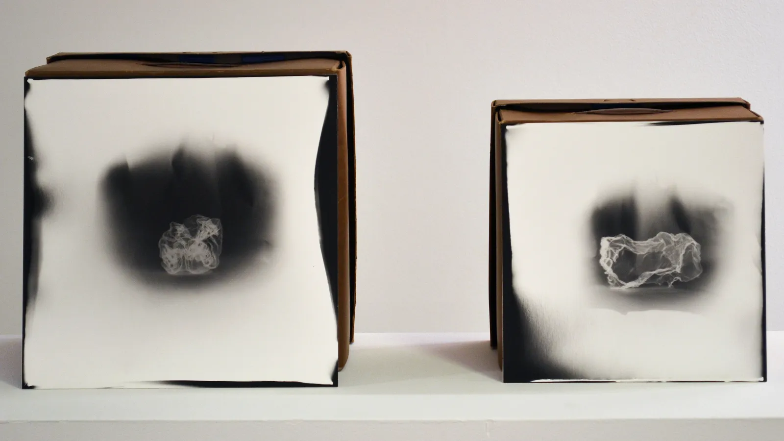 Image of Nick George: "White Cloud 10/12," found objects, tape, silver gelatin paper, negatives, 2013