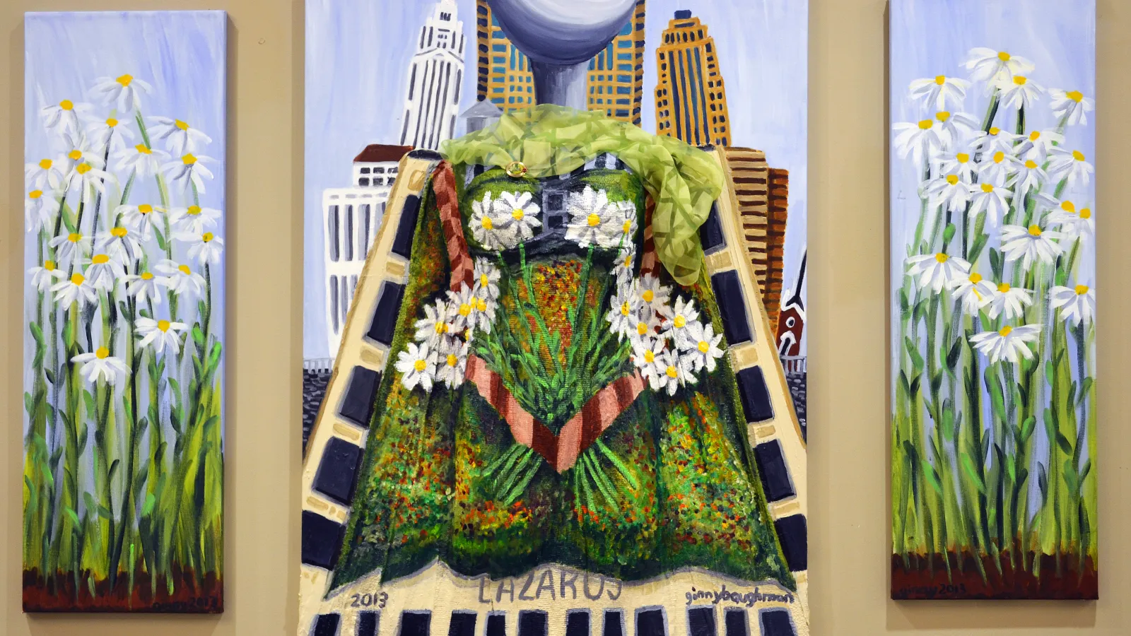 Image of Ginny Baughman: "Surthrive," plaster, found objects, acrylic, 2013