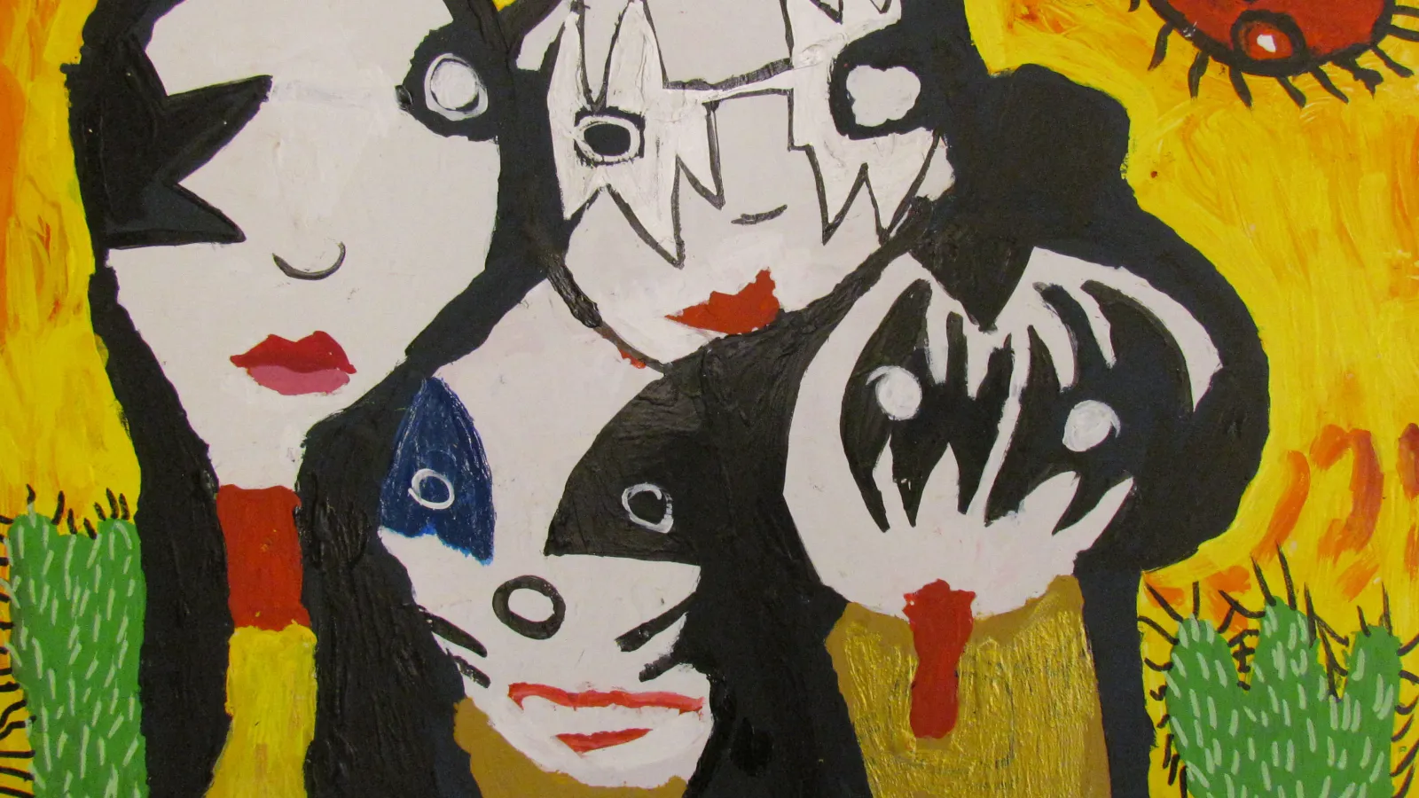 Evelyn Fairley: "Kiss in the desert," acrylic paint. Image from Goodwill Columbus