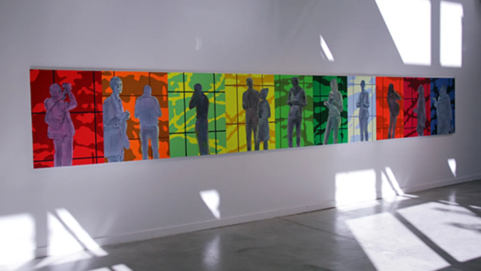 Image of George Rush: "Frieze," ink jet, acrylic, pumice on canvas, 2013
