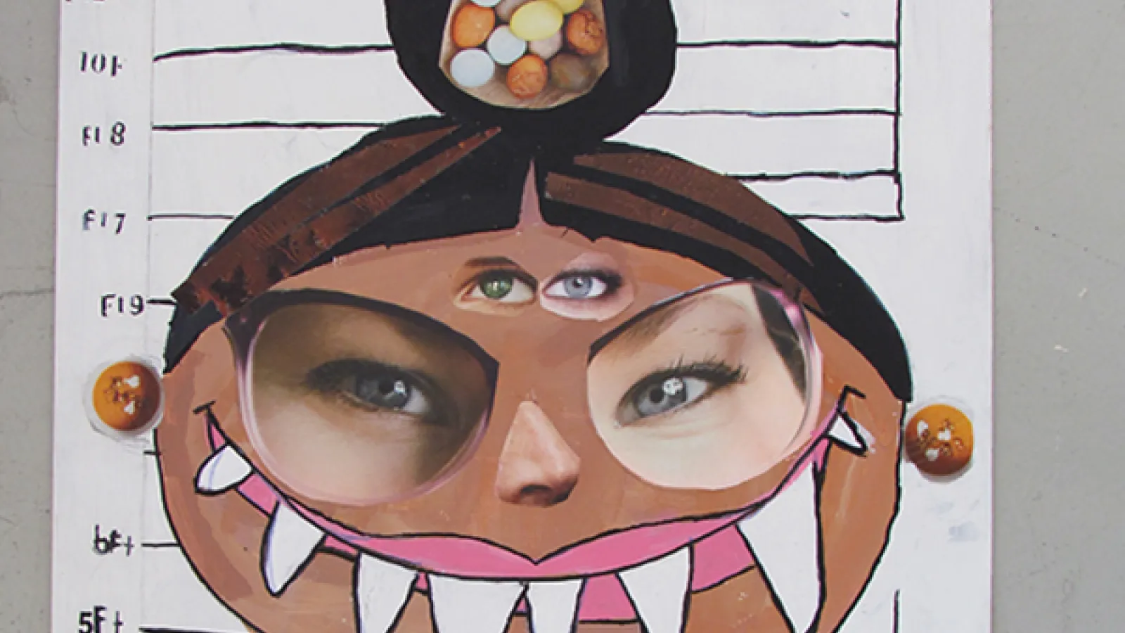 Charlotte McGraw: "Madeline Magpie and her sheep Ferdinand (detail)," cut paper, paint, paint markers, 2015