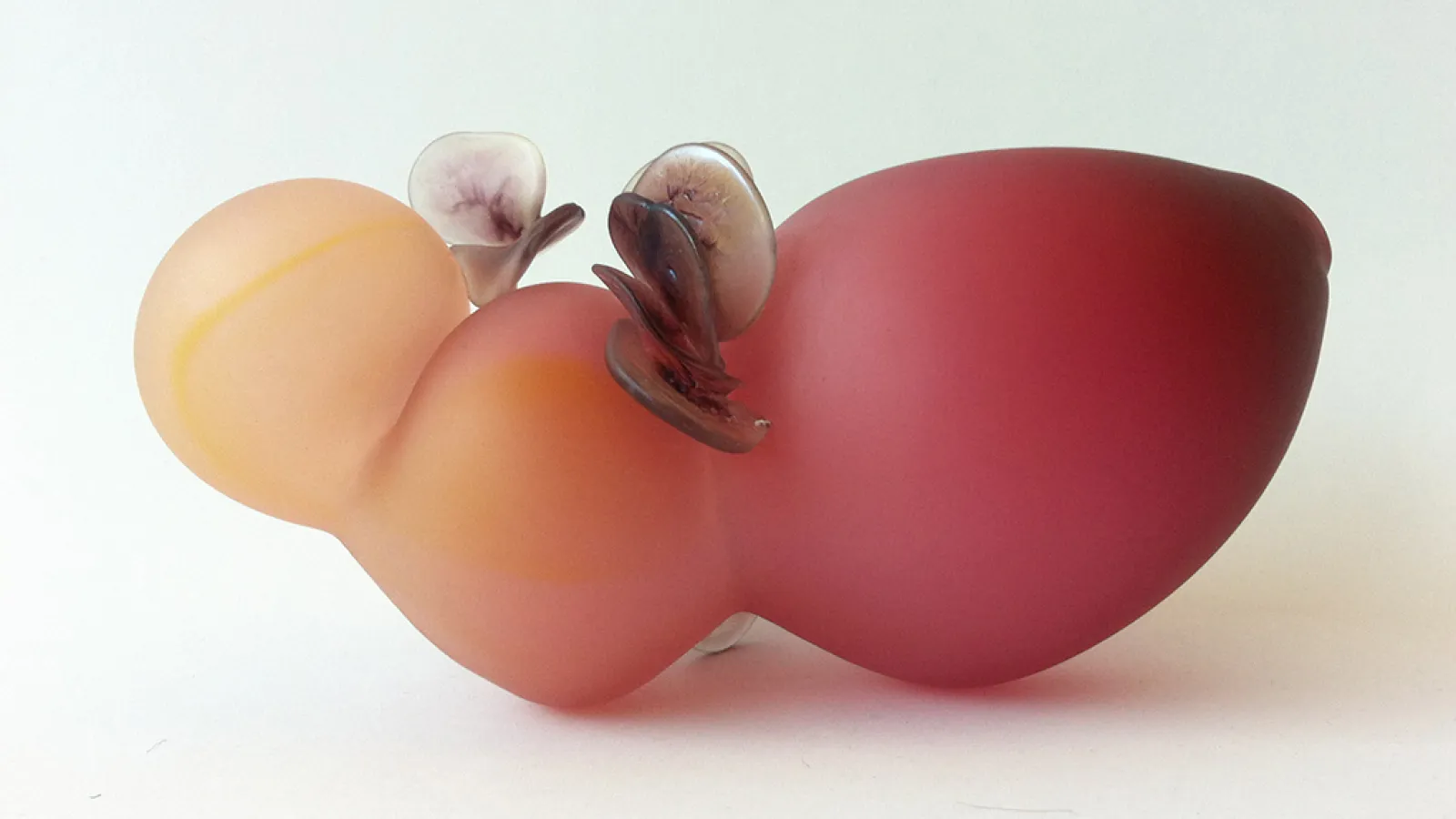 Molly Jo Burke: "Body Form (Fuchsia over Yellow)," blown, hot-sculpted, sandblasted glass, 2012