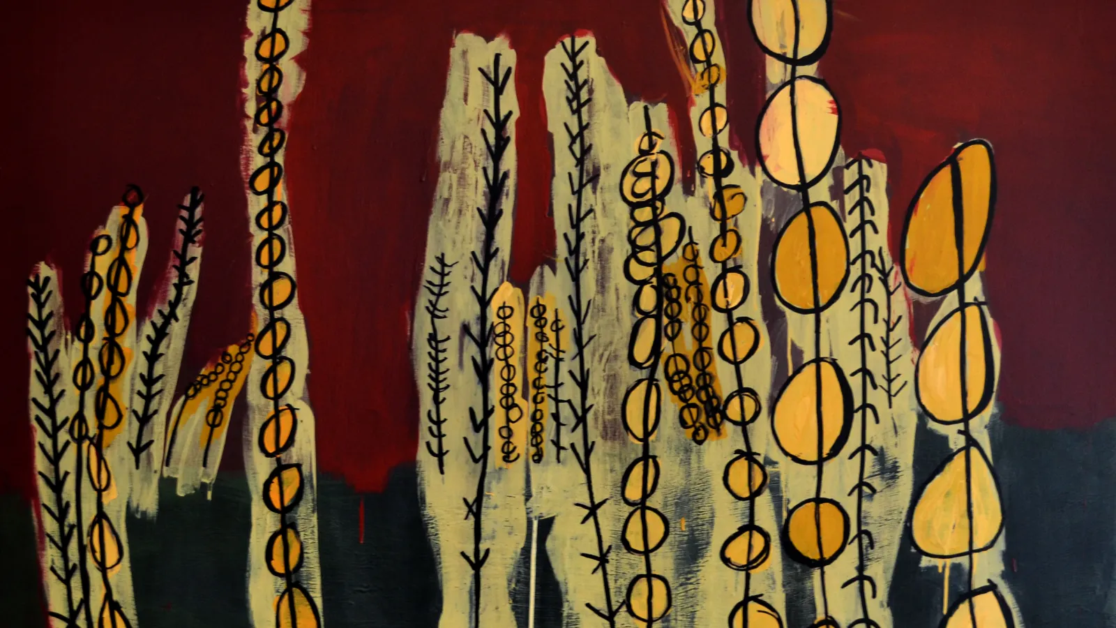 Randall Perkins: "Amber Waves," acrylic and marker. Image from Open Door Art Studio