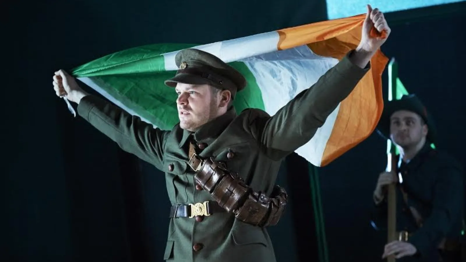 Photo credit: Lloyd Cooney (Lieut. Langon) and Liam Heslin (Capt. Brennan) in The Plough and the Stars by Sean O’Casey, directed by Sean Holmes.