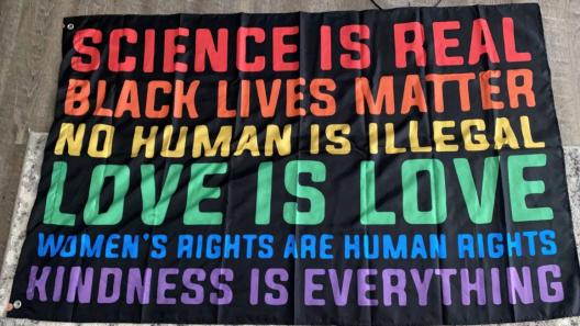"Science is real. black lives matter. no human is illegal. love is love. women's rights are human rights. kindness is everything. 