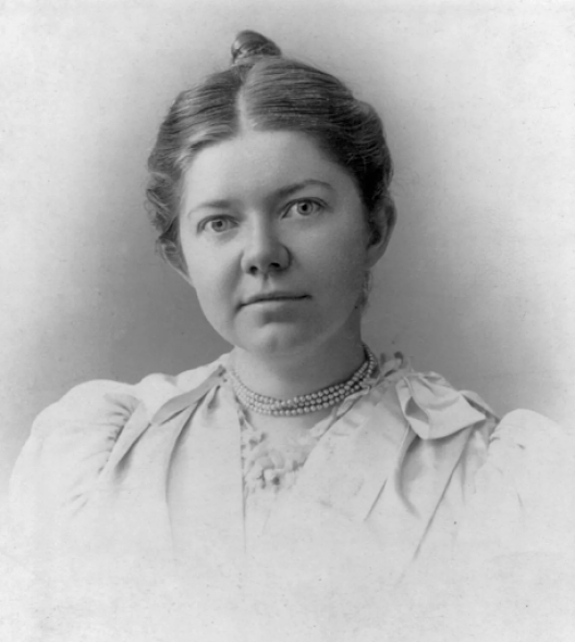 A black-and-white photograph of Amy Beach