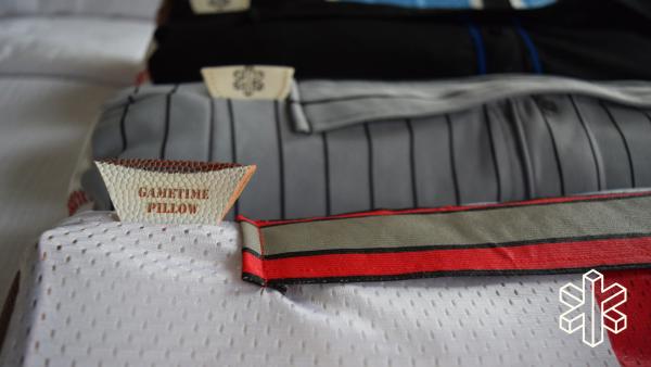 A close-up of three Gametime Pillows