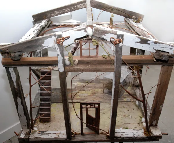 "Caterpillar House" by Brooke Hunter-Lombardi, sculpture of a house