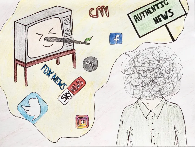 drawing of a person dreaming about information media companies