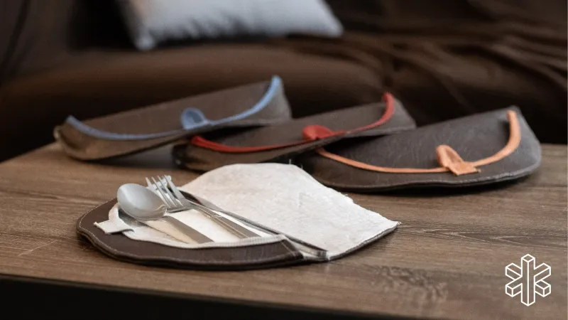 Pouches containing silverware