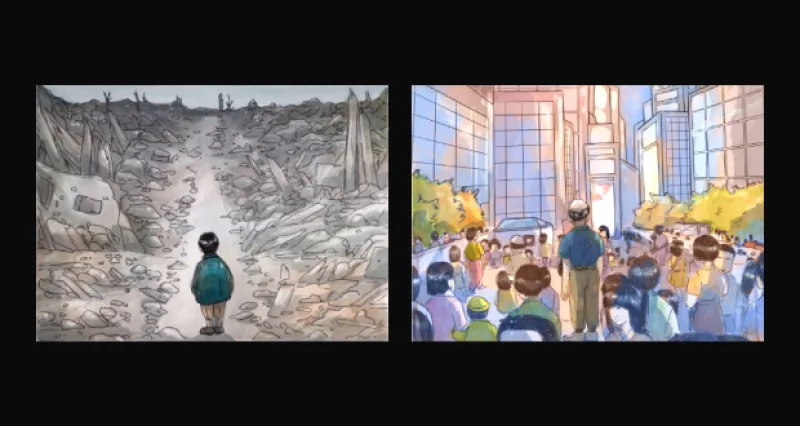image of two mixed media artworks 