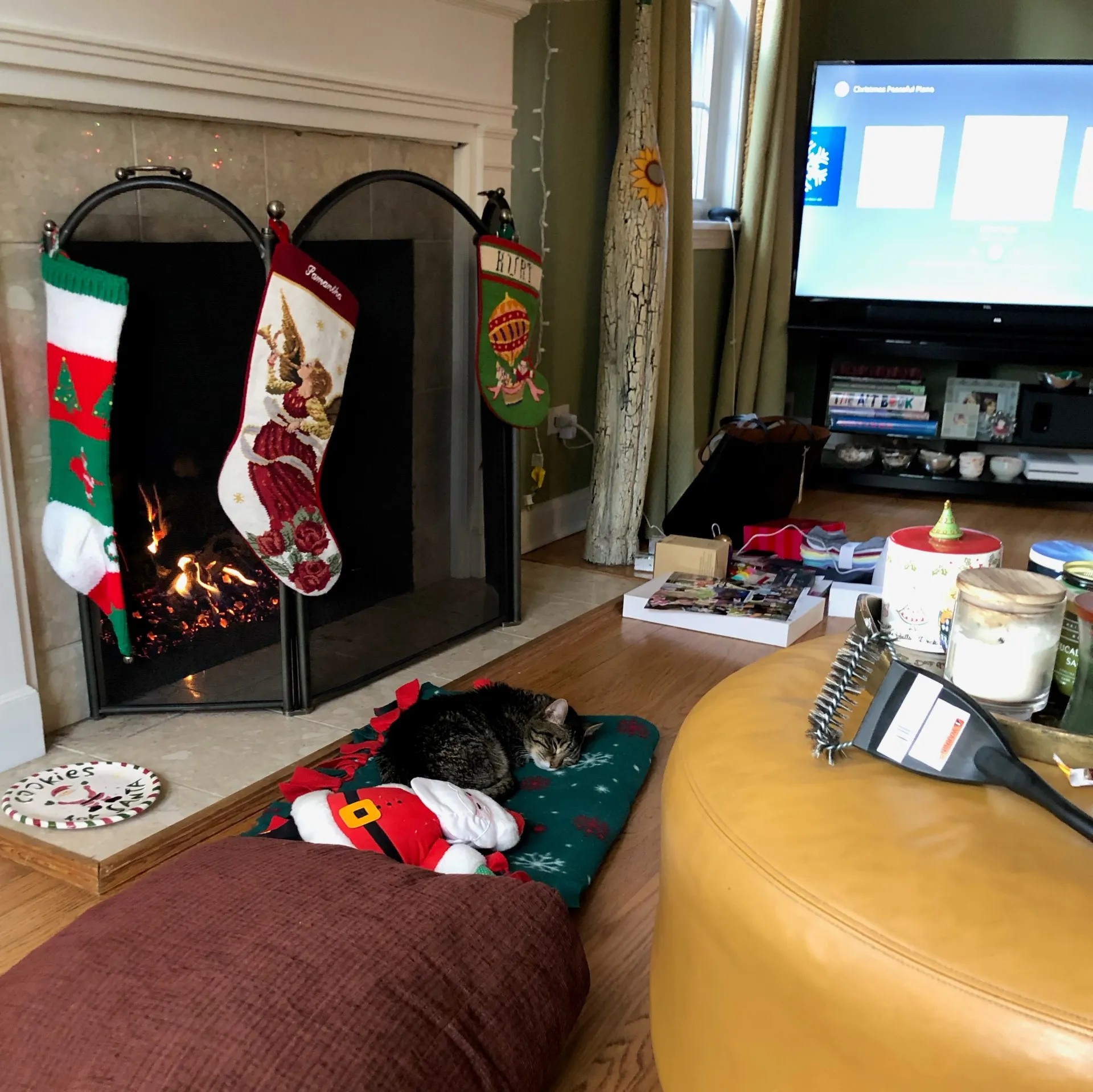 messy home at christmastime 