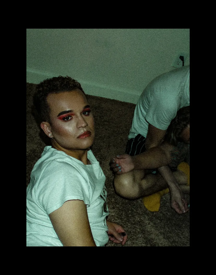 person with pink eyeshadow 