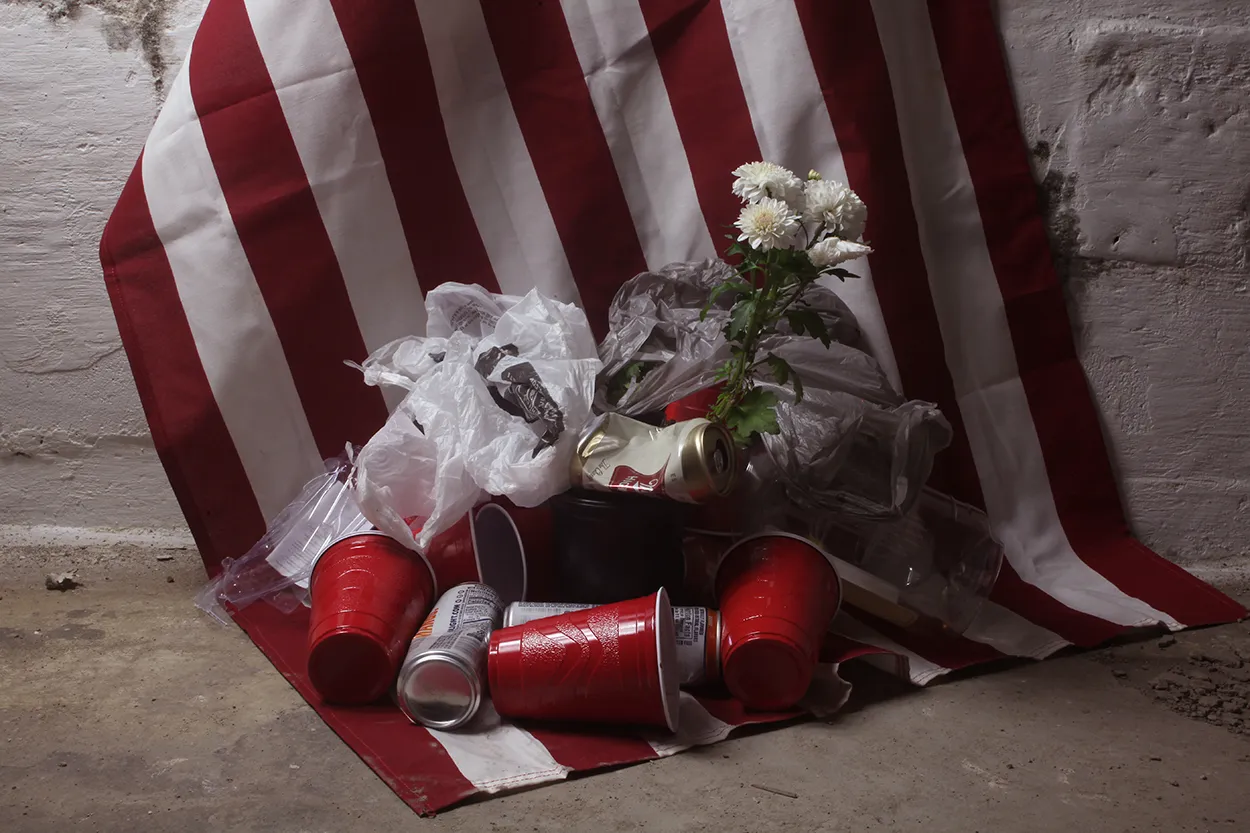 American flag sculpture