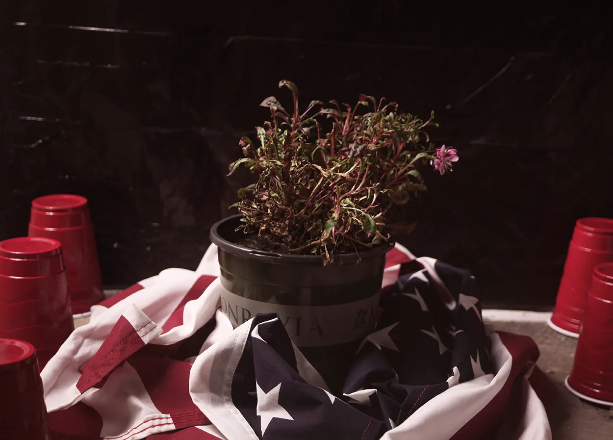 American flag sculpture