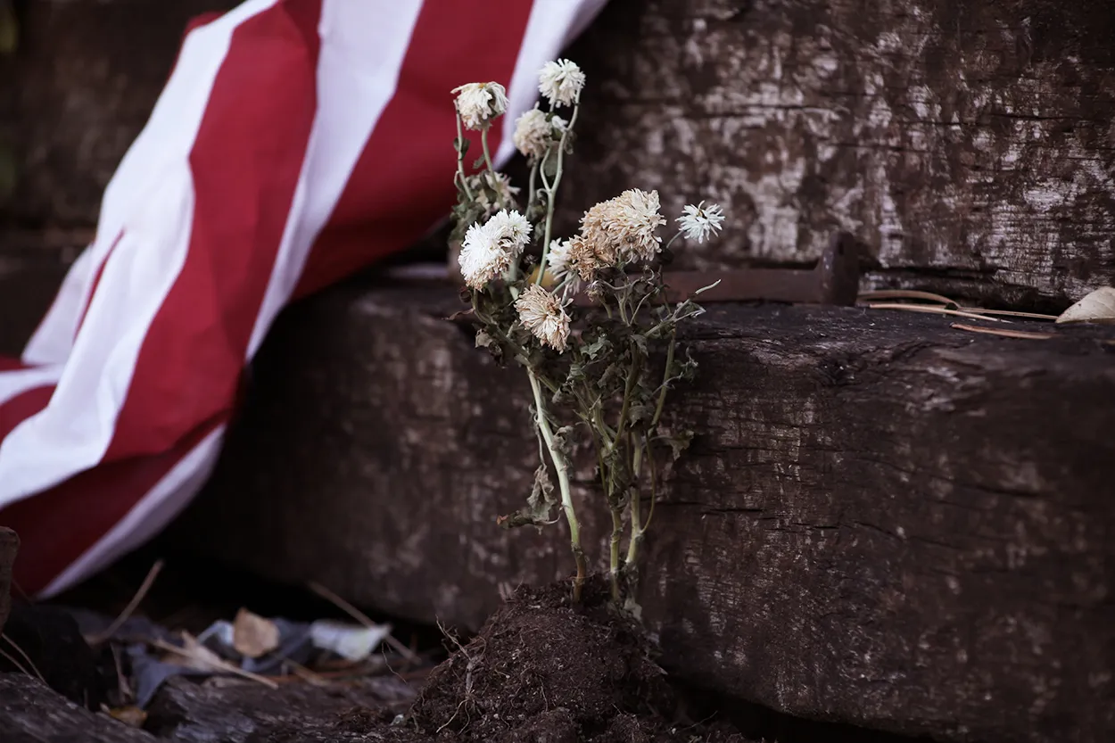 American flag sculpture