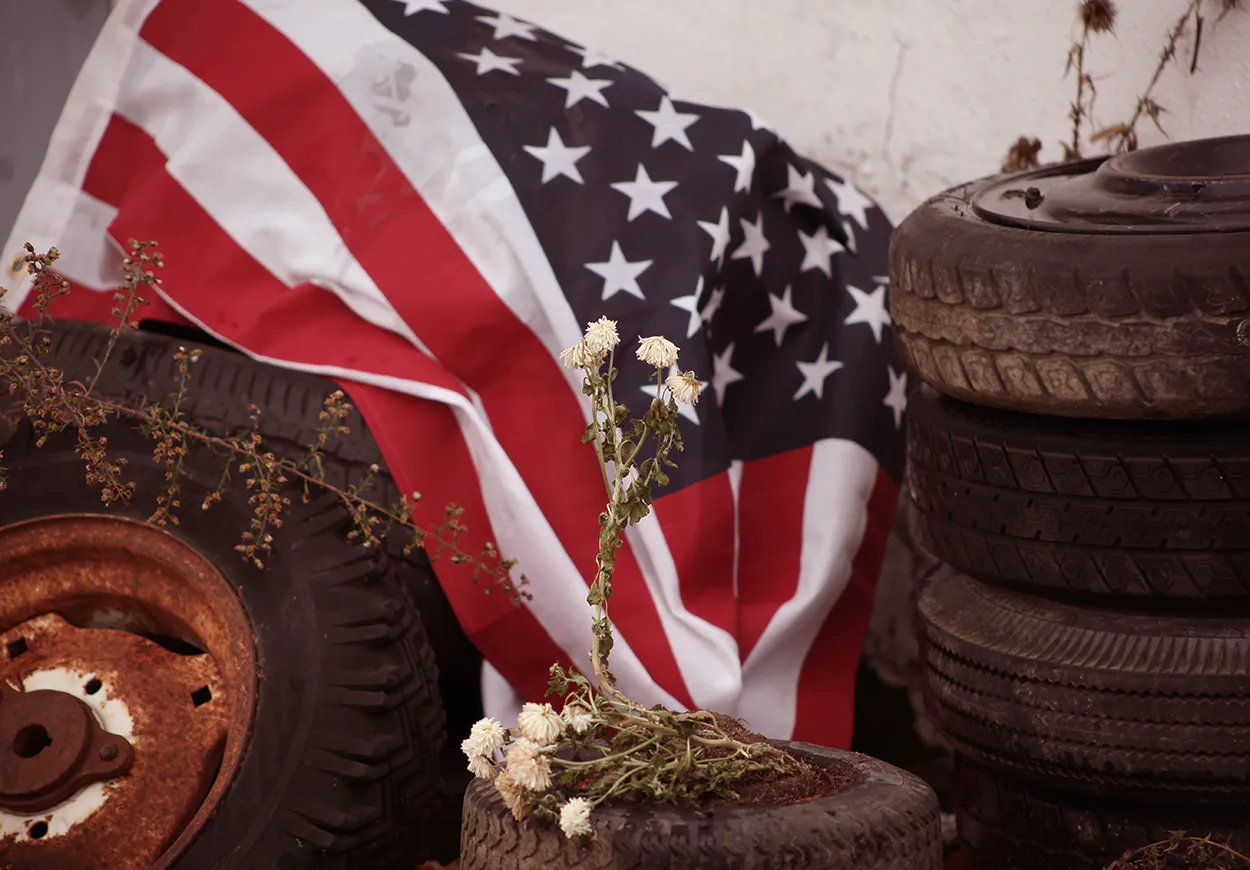 American flag sculpture