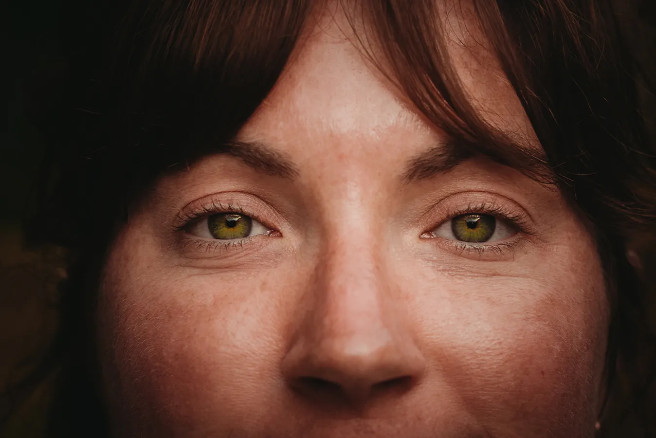 closeup of woman's eyes