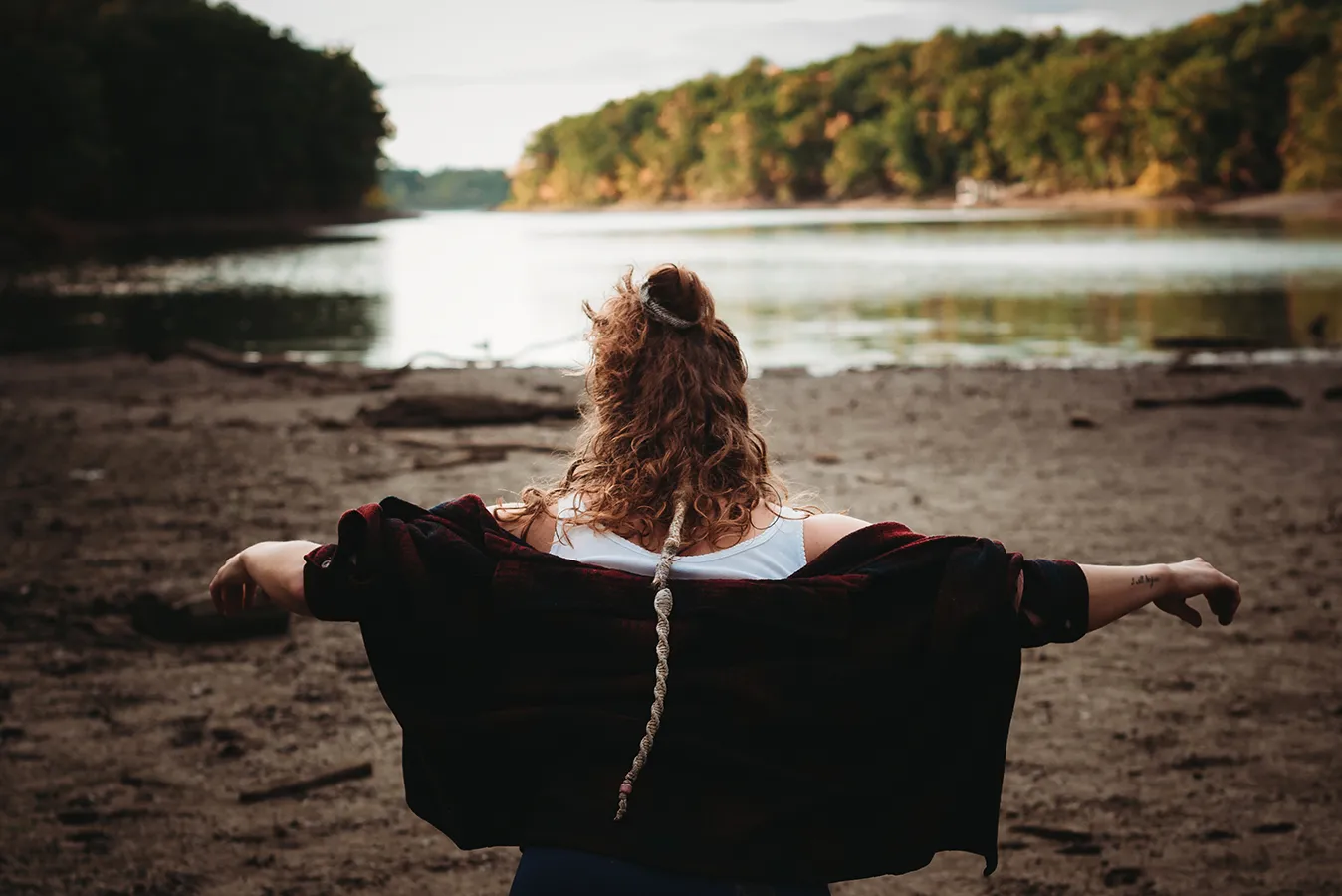 woman looking at river