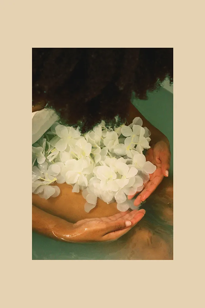 flowers floating in water